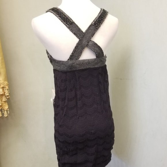 NWT Free People rhinestone detailed X back dress women's size 0 (W20) - Picture 1 of 8